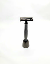 Load image into Gallery viewer, Bare & Co. - Long Handle Butterfly Safety Razor - Gunmetal (with Stand) Bare & Co. - The Well Store
