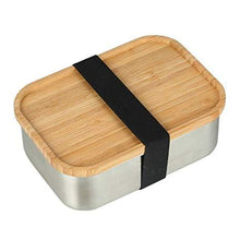 Load image into Gallery viewer, Stainless Steel Lunch Box with Bamboo Lid (800ml)
