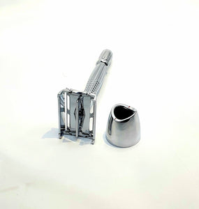 Bare & Co. - Long Handle Butterfly Safety Razor - Silver (with Stand) Bare & Co. - The Well Store