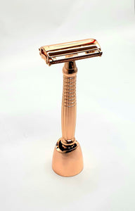 Bare & Co. - Long Handle Butterfly Safety Razor - Rose Gold (with Stand) Bare & Co. - The Well Store