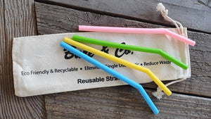 Children Silicone Straws - Rainbow 4 pack