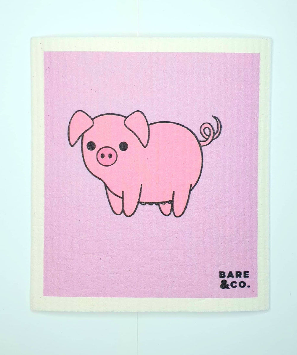 Reusable Cellulose Cloth - Pig – BareAndCo