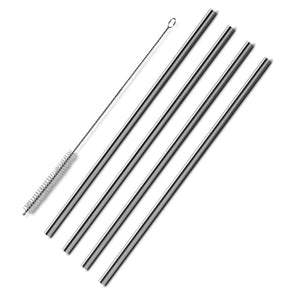Bare & Co. - Stainless Steel Straws - Straight (4 Pack with Bonus Cleaner) Bare & Co. - The Well Store