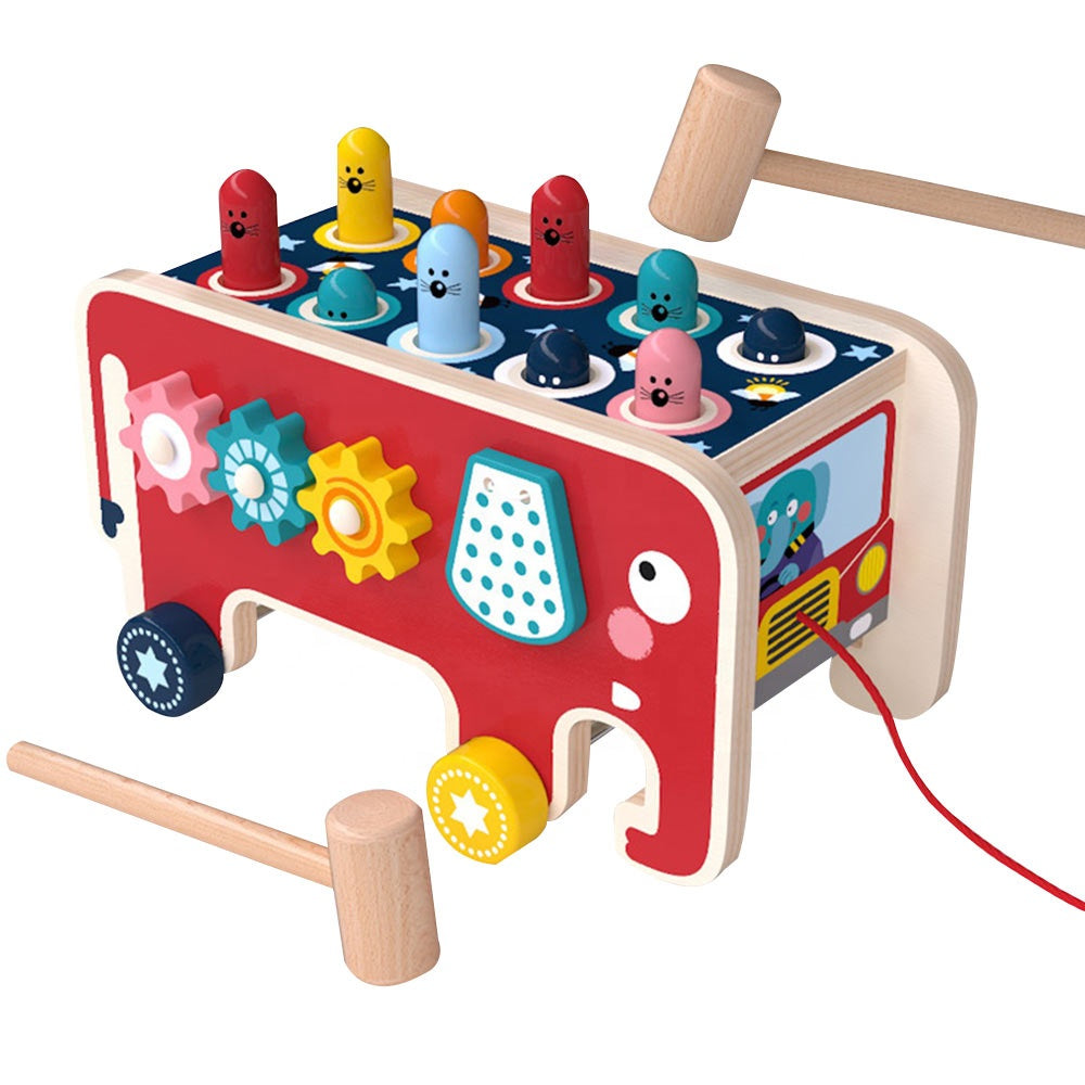 Wooden Toy - Elephant Whack-a-Mole with Xylophone