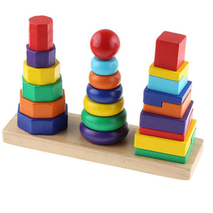Wooden Toy - Geometric Shape Stacker