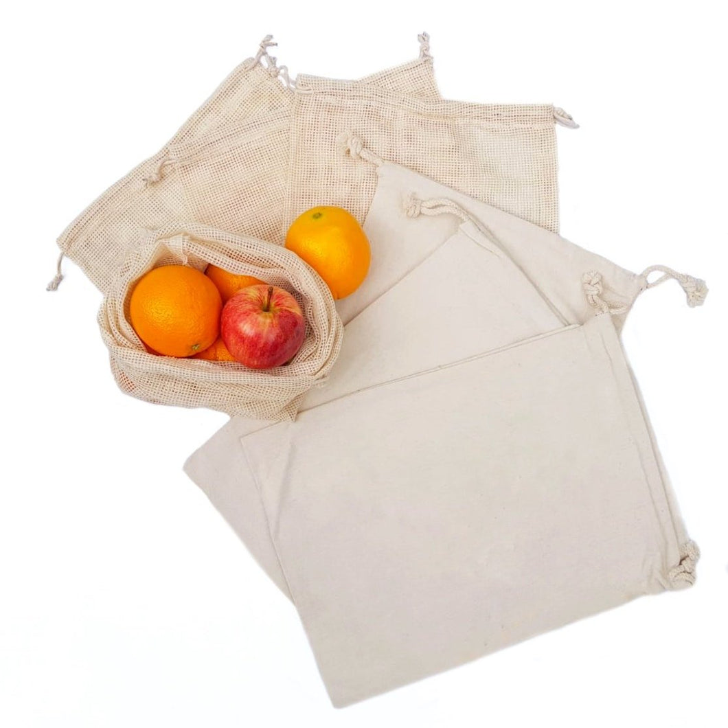 Bare & Co. - Mixed Reusable Organic Cotton Produce Bags (6 Pack) Bare & Co. - The Well Store
