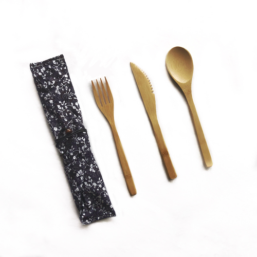 Bare & Co. - Reusable Bamboo Cutlery Set with Bonus Travel Pouch Bare & Co. - The Well Store