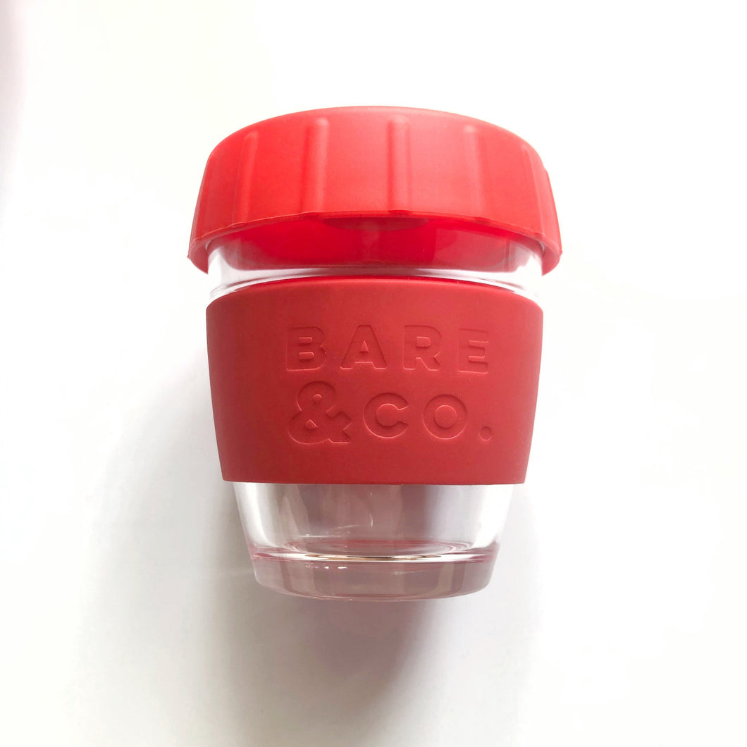 Bare & Co. - Reusable Coffee Cup with Plug Lid - Red (8oz/227ml) Bare & Co. - The Well Store