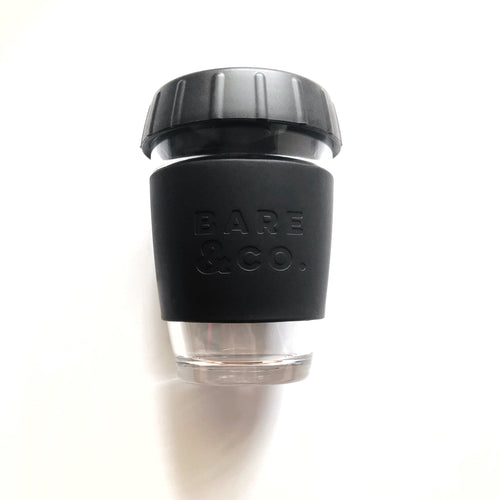 Bare & Co. - Reusable Coffee Cup with Plug Lid - Black (12oz/340ml) Bare & Co. - The Well Store