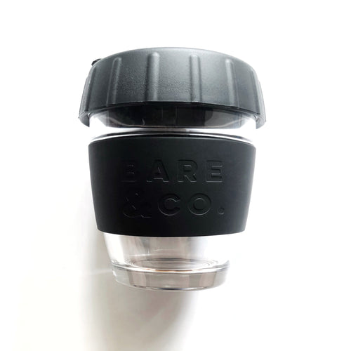 Bare & Co. - Reusable Coffee Cup with Plug Lid - Black (8oz/227ml) Bare & Co. - The Well Store
